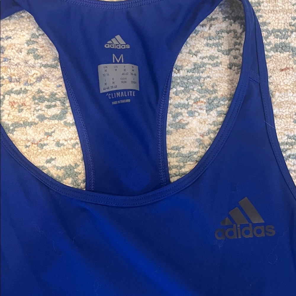 adidas Blue Women's Racerback Tank Top - Picture 2 of 2
